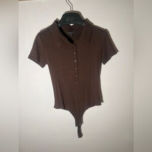Dynamite brown polo bodysuit